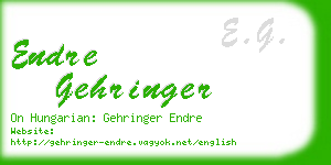 endre gehringer business card